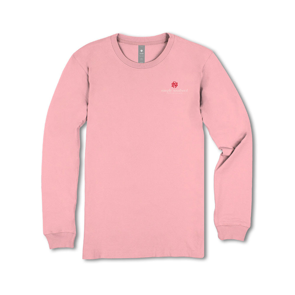 Women's Simply Southern Long Sleeve Stay Sweet T-Shirt - Tea Rose