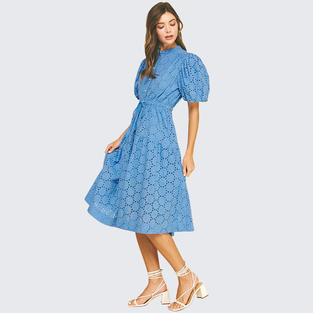 pinch dress Women's Eyelet Embroidered Midi Dress shop Petite Lily Strapless Maxi Womens Swimsuit Cover Up spaghetti straps Coat Size:52 R