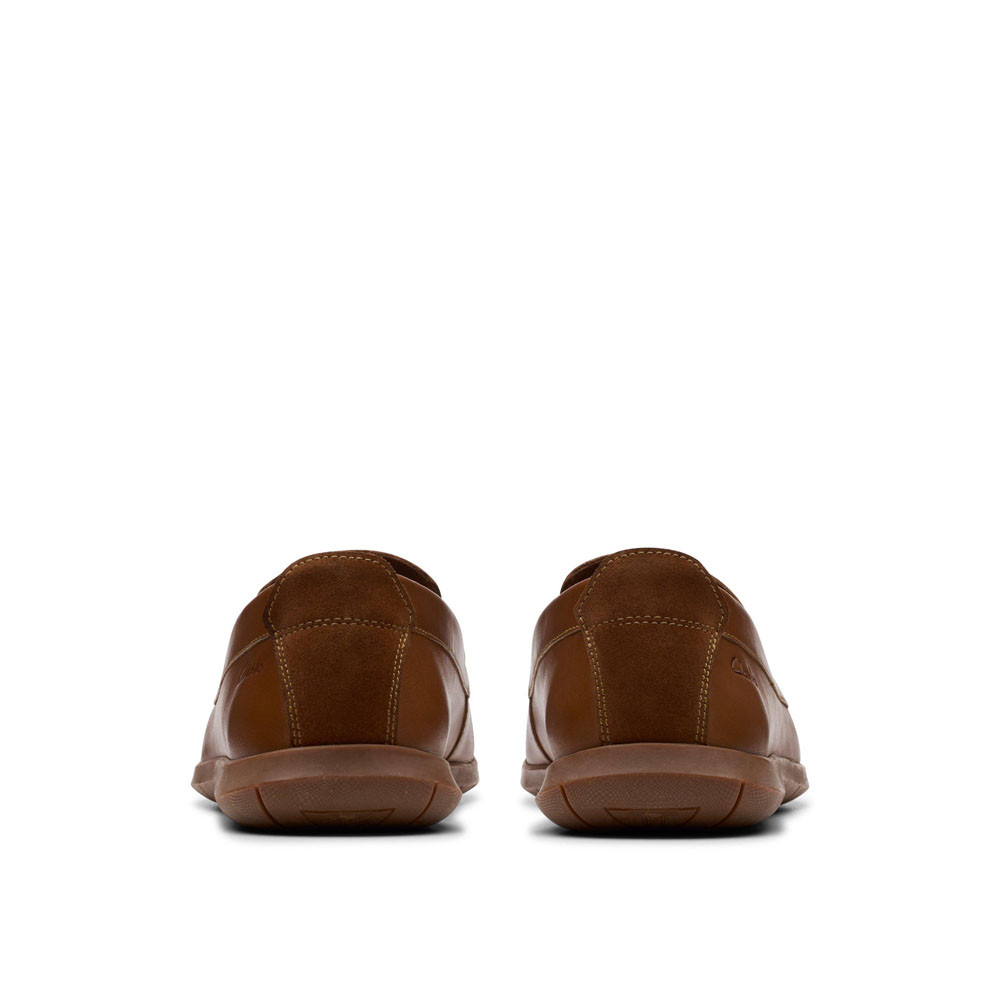 NEW NO BOX Size 10 Clarks Mens Flexway Step Tan Leather 26181976 loafer slip on Clarks Men main image 3