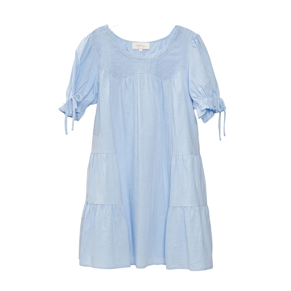 Women's In February Eyelet Lace Flare Mini Dress - Ice Blue | Eagle Eye  Outfitters