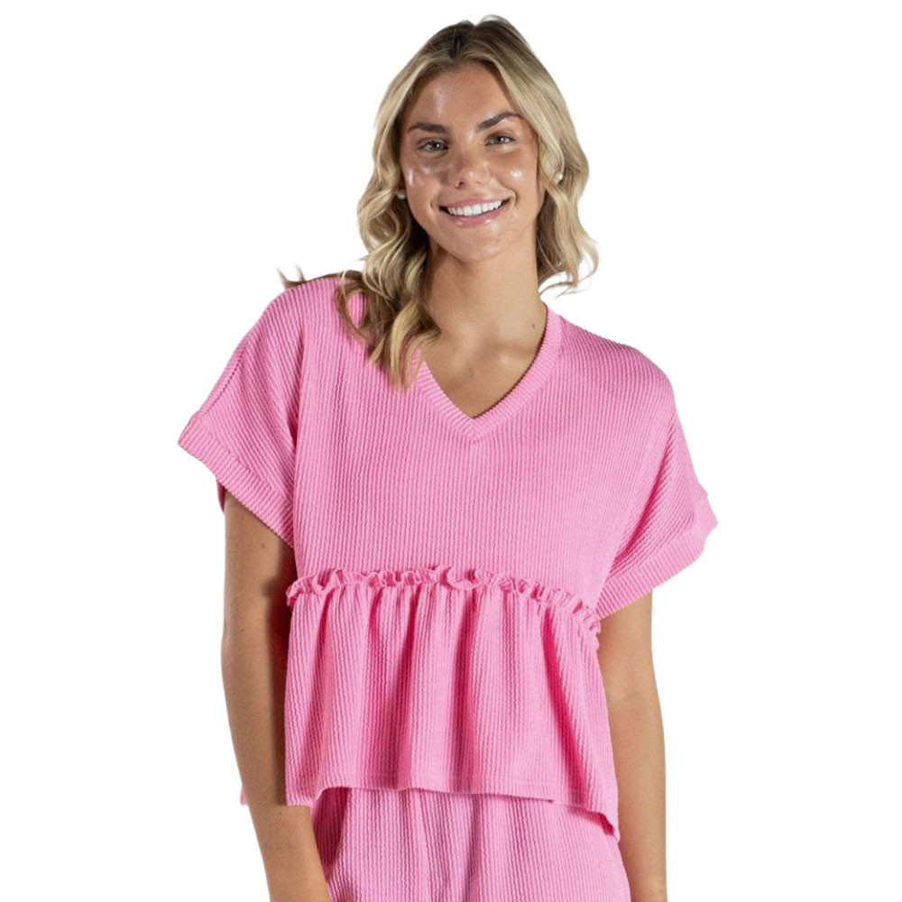 【Yoli】Simple frilled blouse for gather Women's Simply Southern Corded Ruffle Blouse | Eagle Eye Outfitters