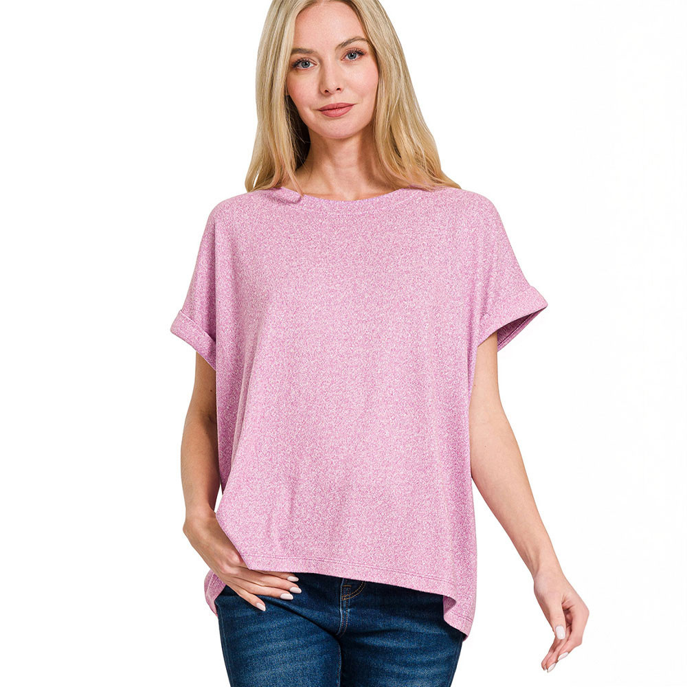 トップス hanana Women's Zenana Soft Melange Hacci Top | Eagle Eye Outfitters