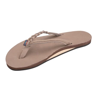 Women's Rainbow Flirty Braidy Narrow Strap Leather Flip Flop