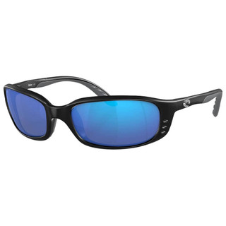 Costa Brine Blue Mirror Polarized Polycarbonate 580P Matte Black Frame Sunglasses