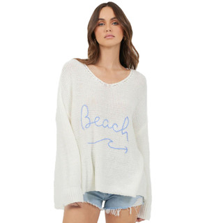 Women's Vintage Havana V-Neck Beach Sweater