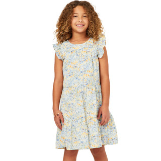 Girls' Hayden Floral Ruffle Sleeve Tiered Dress