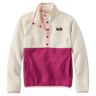 Girls' L.L.Bean Quilted Quarter Snap Colorblock Pullover Sizes 8 -18