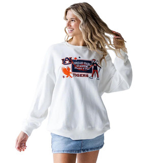 Women's Gameday Social Auburn Layer Patch Lantern Sweatshirt