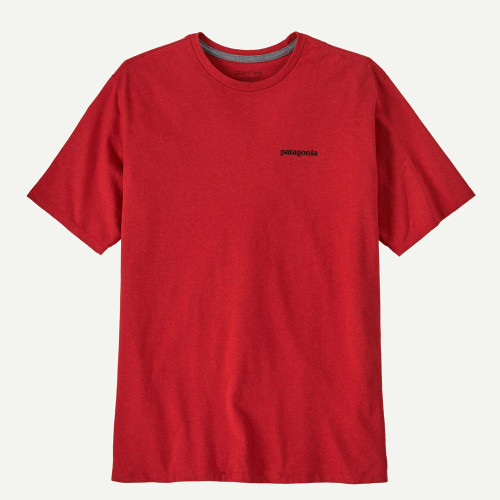 Men's Patagonia Short Sleeve P-6 Logo Amanita Red Responsibili-Tee front Men's Patagonia Short Sleeve P-6 Logo Amanita Red Responsibili-Tee front