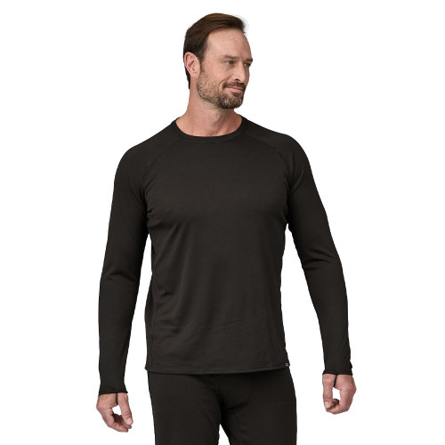 Men's Patagonia Capilene Midweight Crew Neck Black Shirt front Men's Patagonia Capilene Midweight Crew Neck Black Shirt front
