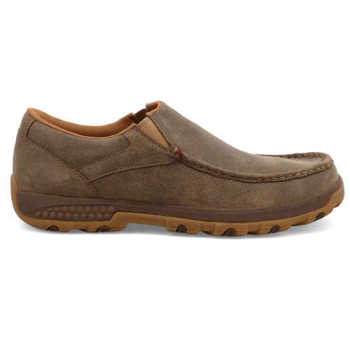 Men's Twisted X Cellstretch Casual Slip On Bomber Brown Moccasin side 2