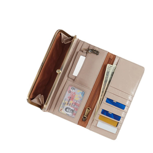 HOBO Rachel Continental Wallet Stone Glass Interior View