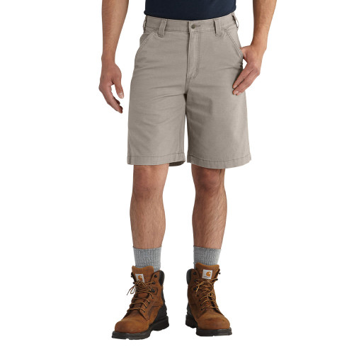Men's Carhartt Rugged Flex Rigby Short Model Front Tan