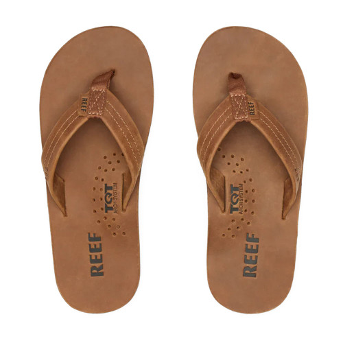 Men's Reef Draftsmen Leather Flip Flops Top View