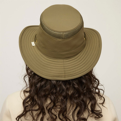 Adult Tilley LTM5 Airflo Slim Sun Hat Olive Model Back Adult Tilley LTM5 Airflo Slim Sun Hat Olive Model Back
