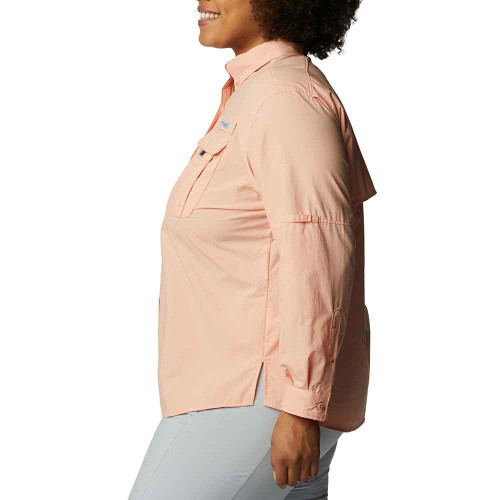 Columbia Women's PFG Bahama Long Sleeve Shirt Plus Size - 1x - Blue