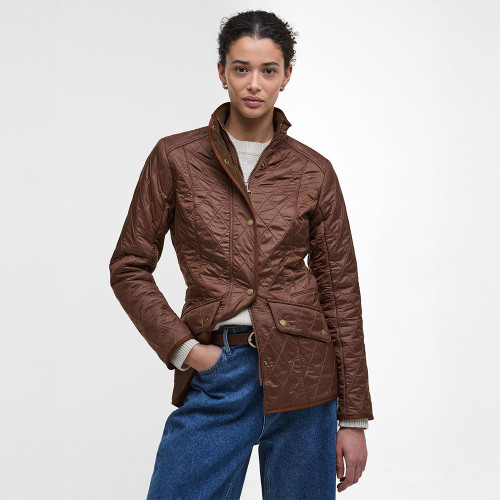Women's Barbour Cavalry Polarquilt Vicuna Brown Jacket front