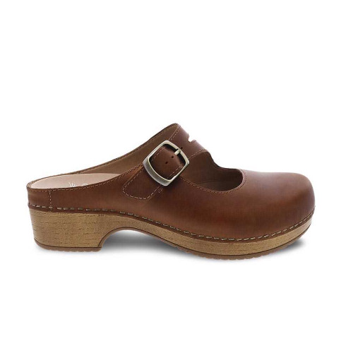 Women's Dansko Tan Britney Oiled Leather Clog Side Women's Dansko Tan Britney Oiled Leather Clog Side