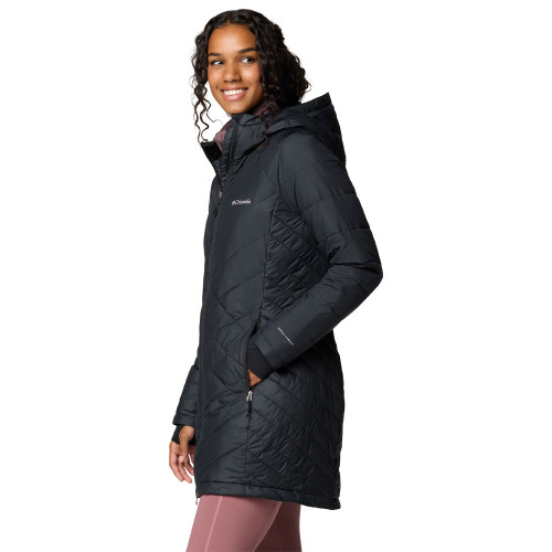 Women's Columbia Heavenly Long Hooded Black Jacket side Women's Columbia Heavenly Long Hooded Black Jacket side