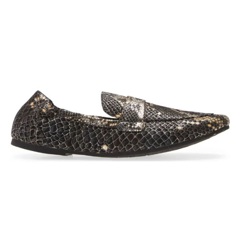 Women's Chocolate Blu Ida Loafer Black Gold Side