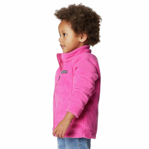 Toddler Girl's Columbia Benton Springs Fleece Jacket 695PinkIce Side Toddler Girl's Columbia Benton Springs Fleece Jacket 695PinkIce Side