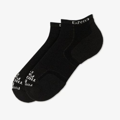 Unisex Thorlos Fitness Light Cushion Mini Crew Sock Black on Black