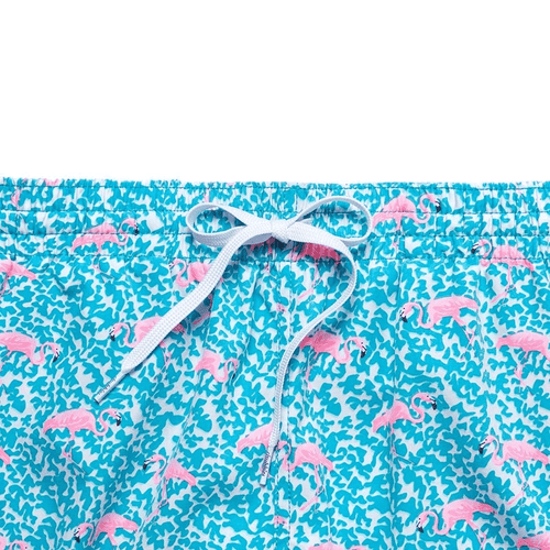 Men's Chubbies Domingos Are For Flamingos 5.5" Swim Trunks Bright Blue Front Detail Men's Chubbies Domingos Are For Flamingos 5.5" Swim Trunks Bright Blue Front Detail