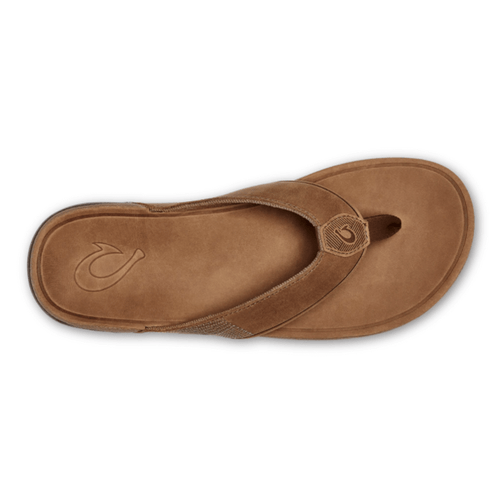 Men's Olukai Tuajine Waterproof Leather Beach Sandal 3333-Toffee Top