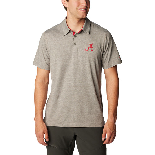 Men's Columbia Collegiate Tech Trail Alabama Charcoal Polo