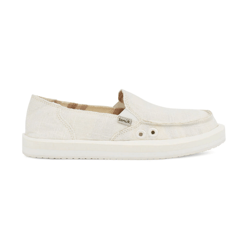 Women's Sanuk Donna Soft Top Hemp Sidewalk Surfers White Side Women's Sanuk Donna Soft Top Hemp Sidewalk Surfers White Side