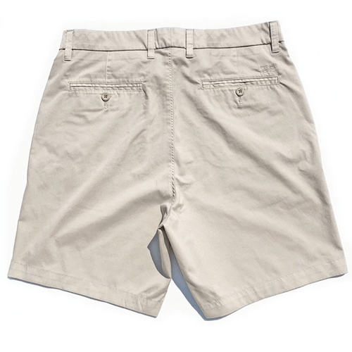 Men's Coastal Cotton Performance Stretch Tour Short Sandstone Back-Flat