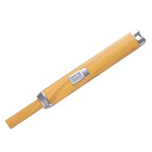 Mad Man Rechargeable USB Arc Spark Lighter - Wood Closeup