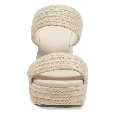 Women's Chocolate Blu Gal Espadrille Platform Natural Slide Front