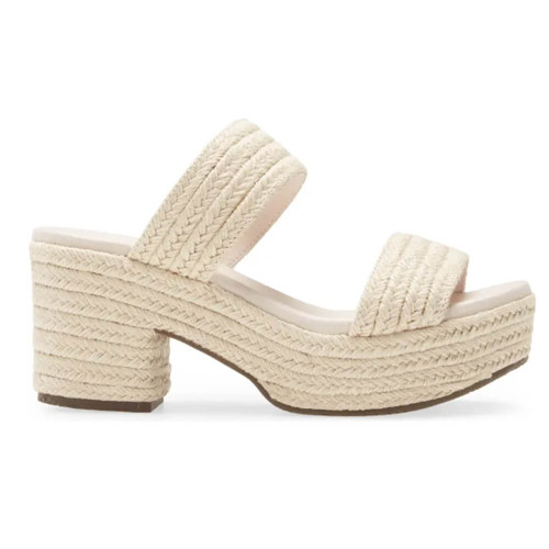 Women's Chocolate Blu Gal Espadrille Platform Natural Slide Side
