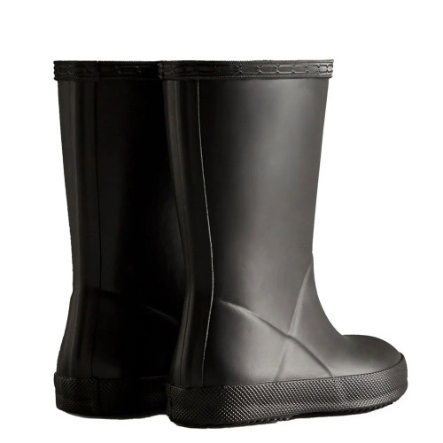 Little Kids' Hunter Original First Classic Rain Boots Black Pair Heel Little Kids' Hunter Original First Classic Rain Boots Black Pair Heel