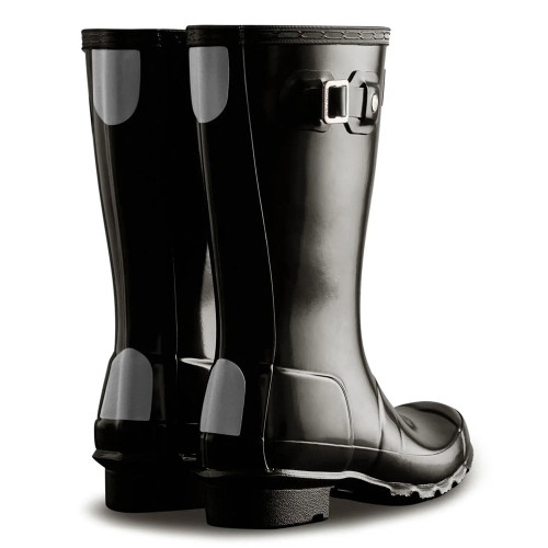Little Kids' Hunter Original First Classic Gloss Rain Boots Black Back Pair