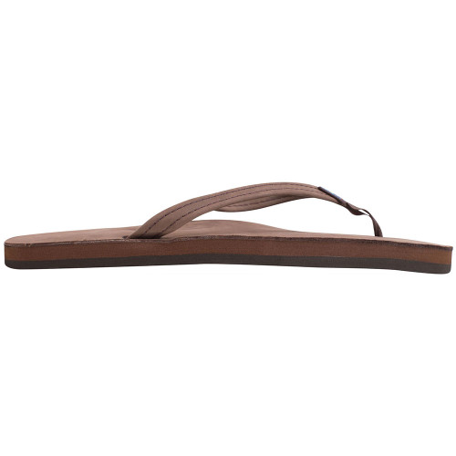 Women's Rainbow Single Layer Narrow Leather Strap Flip Flop eXpresso Outer side