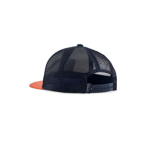 Kids' Patagonia Trucker Ridge Rise Stripe Coho Coral Hat back