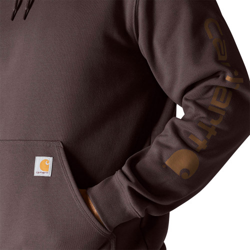 Men's Carhartt Logo Sleeve Graphic Dark Sepia Sweatshirt Pocket