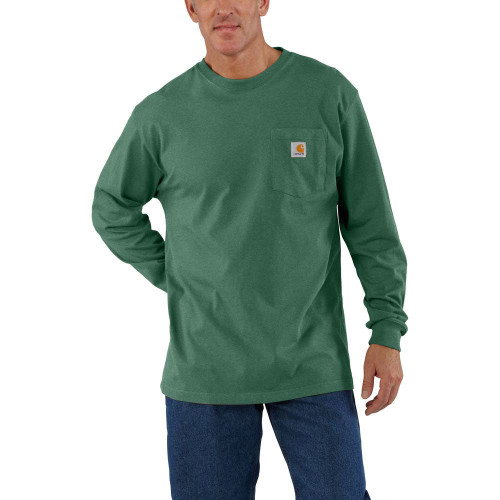 Men's Carhartt Workwear Pocket Frosted Balsam Heather Tee front Men's Carhartt Workwear Pocket Frosted Balsam Heather Tee front