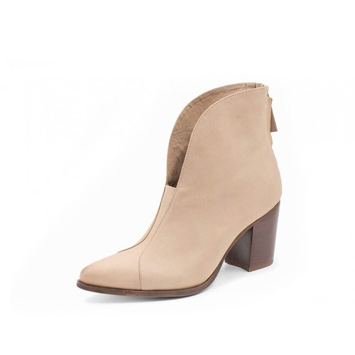 Women's Chocolate Blu Bonita Bootie Taupe Nubuck