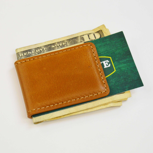 Men's Zep-Pro Collegiate Leather Magnetic Money Clip Tan Lifestyle