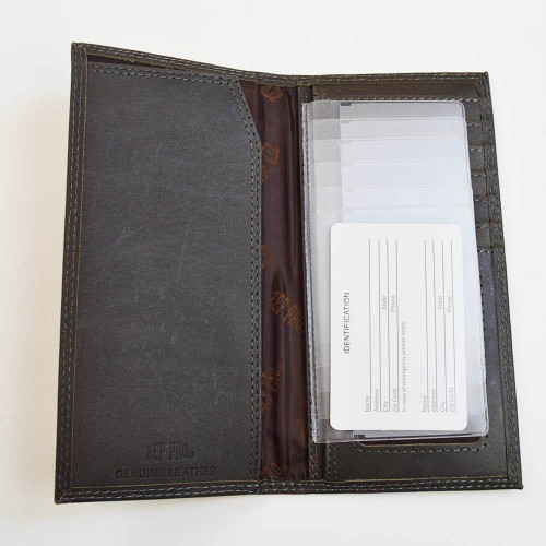 Men's Zep-Pro Grey Leather Roper Wallet Inside Men's Zep-Pro Grey Leather Roper Wallet Inside