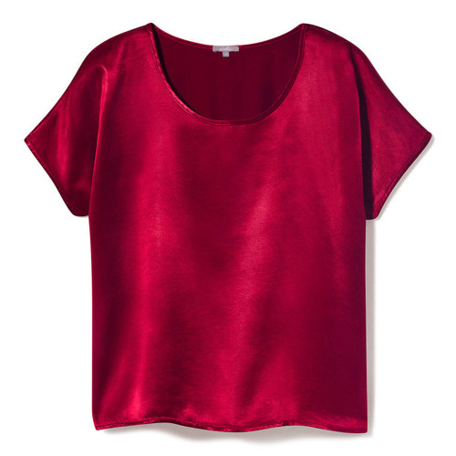 Women's PJ Harlow Roxxy Satin Red Tee