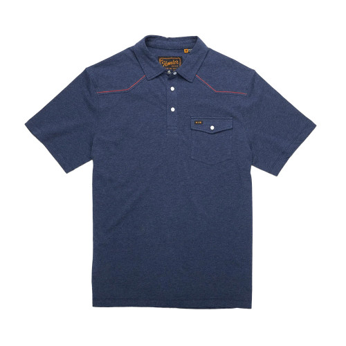 Men's Howler Brothers Ranchero Polo Shirt in Indigo Heather Flat
