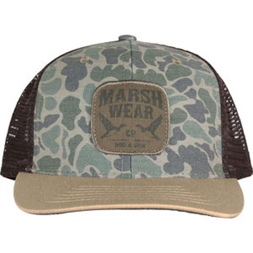 Men's Marsh Wear Daffy Trucker  Green Camo Hat front