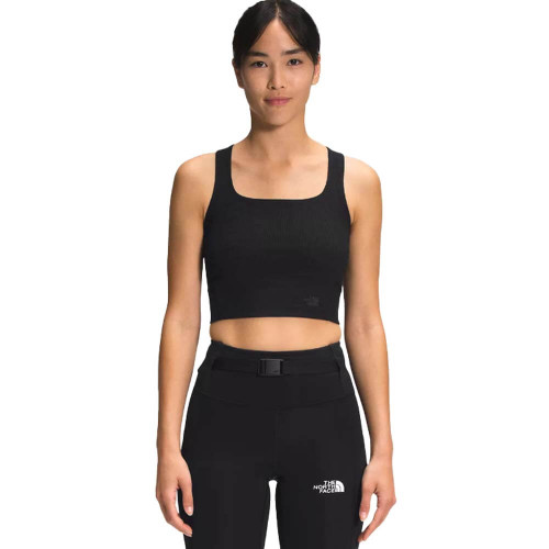 Women's The North Face Ruby Hill Rib-Knit Black Tank lifestyle front