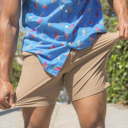 Men's Chubbies 6" The Tahoes Everywear Stretch Dark Khaki Short lifestyle