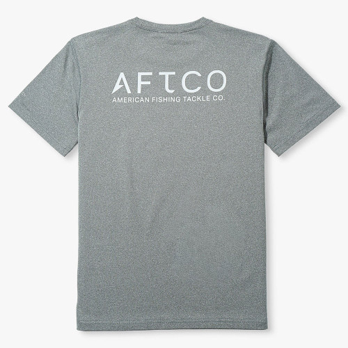 Boys' AFTCO Samurai Short Sleeve Performance Shirt Steel Heather Gray Back