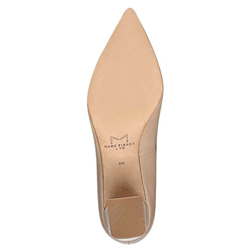 Women's Marc Fisher Zala Pointy Toe Pump Light Natural Leather Heel bottom